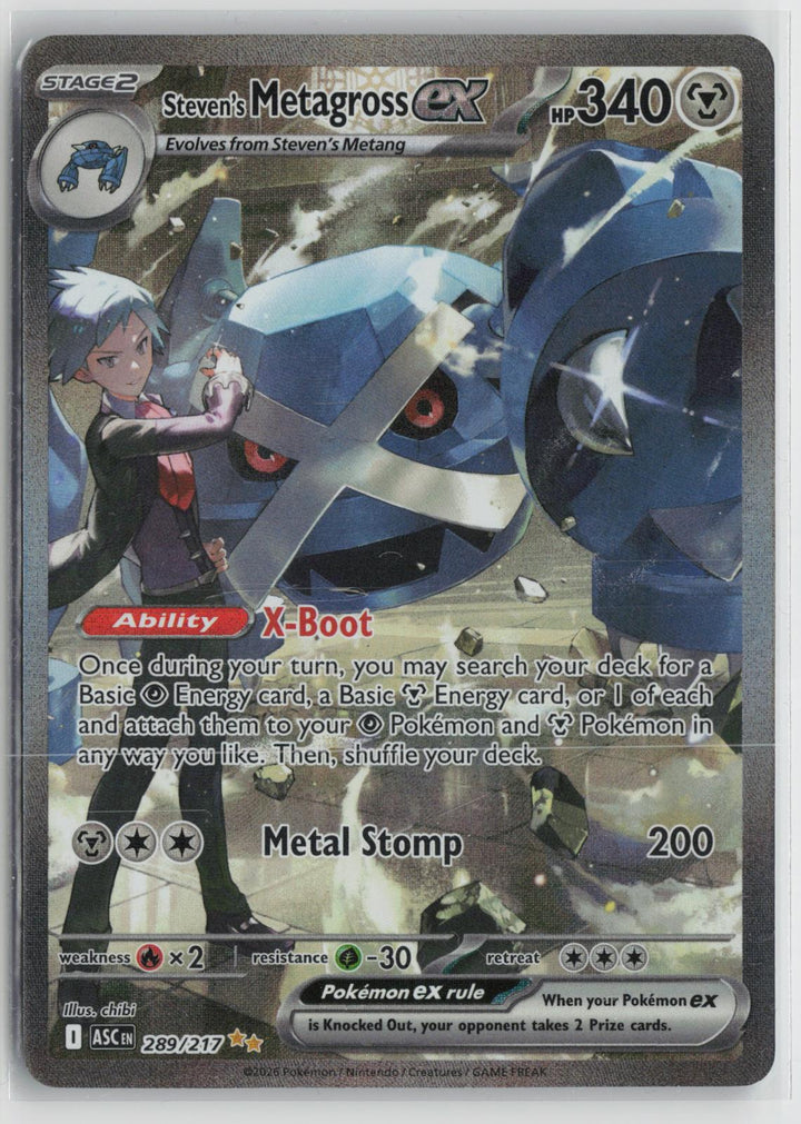 Steven's Metagross ex 289/217 Ascended Heroes Pokemon Holo NM0