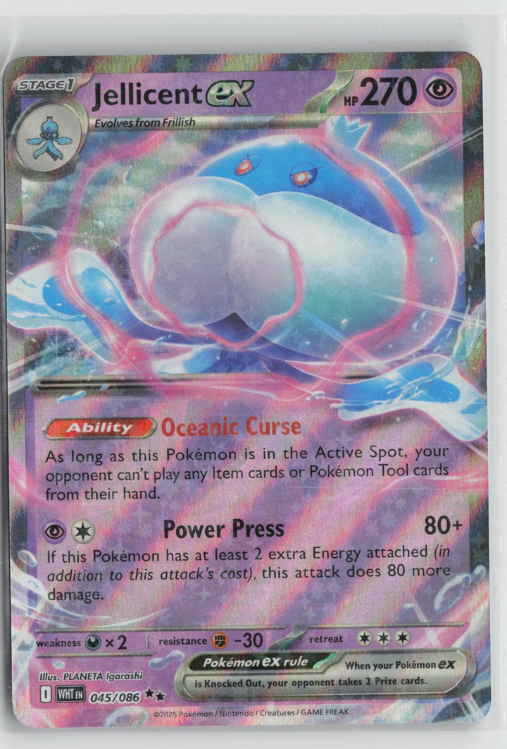 Jellicent ex 045/086 Holo Double Rare White Flare Pokemon NM0