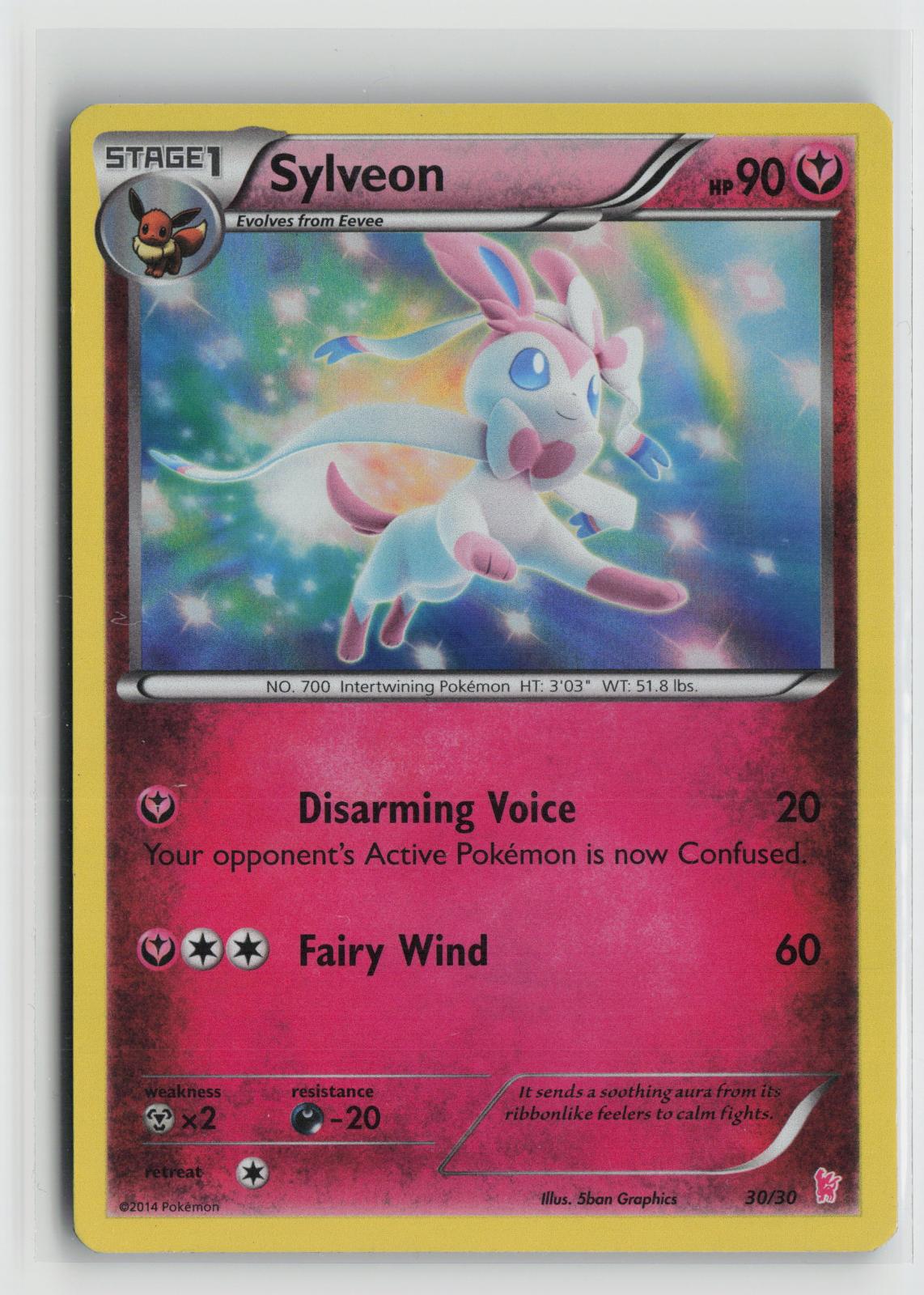 Sylveon (#30 30/30 XY Trainer Kit: Sylveon & Noivern NM Holo C Pokemon