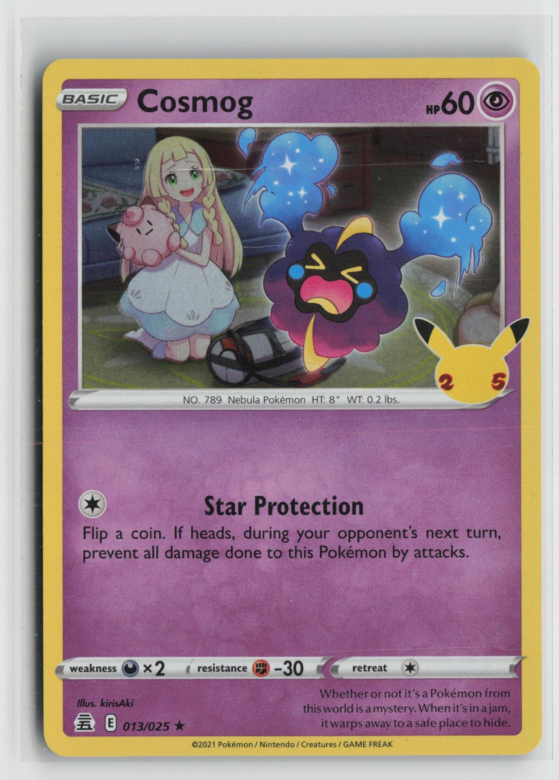 Cosmog 013/025 Rare Celebrations Pokemon Holo NM