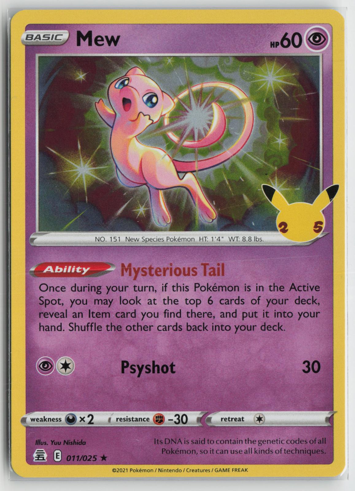 Mew 011/025 Holo Rare Celebrations Pokemon NM