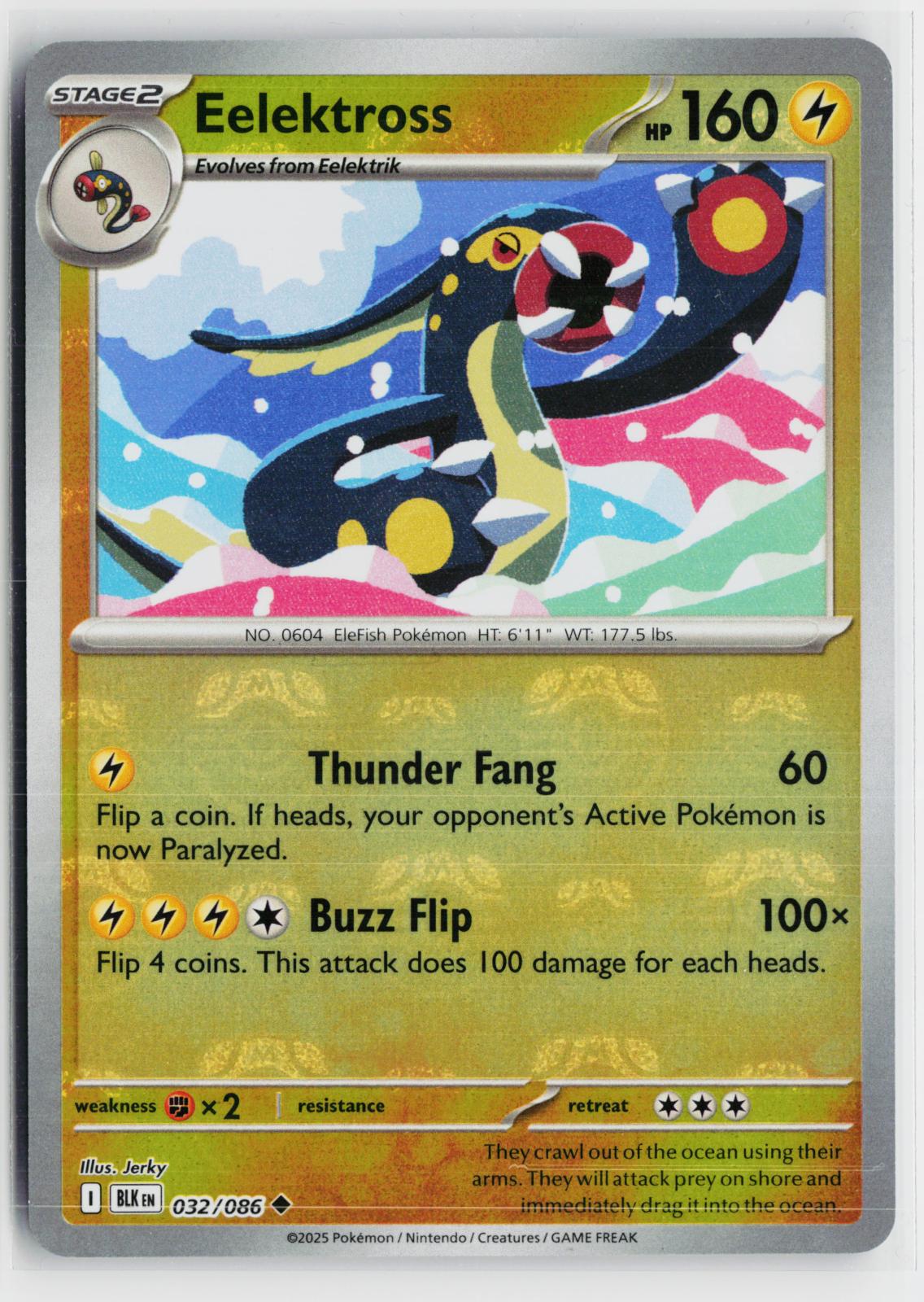 Eelektross (Master Ball Pattern) 032/086 Black Bolt NM UC Holo Pokemon