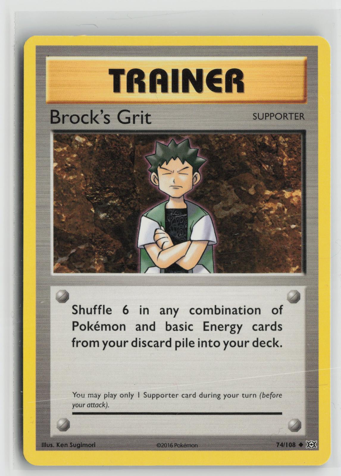 Brock's Grit 74/108 Uncommon Evolutions Pokemon NM