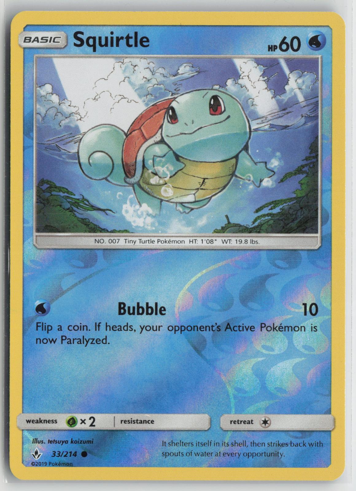 Squirtle - 33/214 Reverse Holo Blister Exclusives Pokemon NM