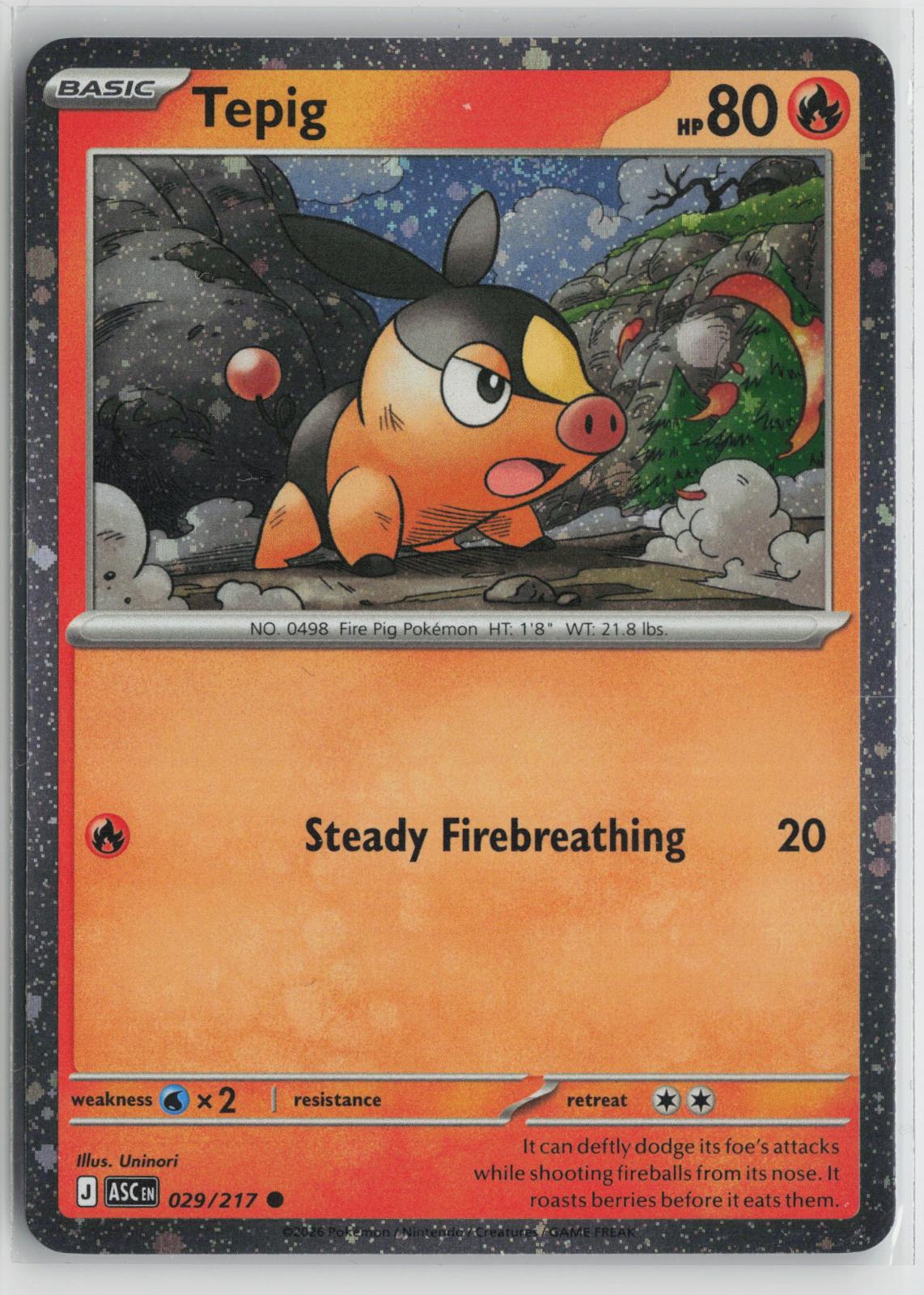 Tepig (Cosmos Holo) 029/217 Common Miscellaneous Cards & Products Pokemon NM