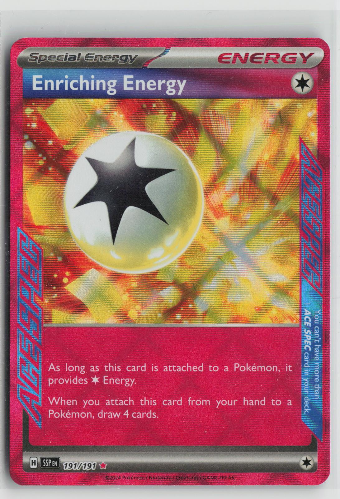 Enriching Energy 191/191 ACE SPEC Rare Surging Sparks Pokemon Holo NM