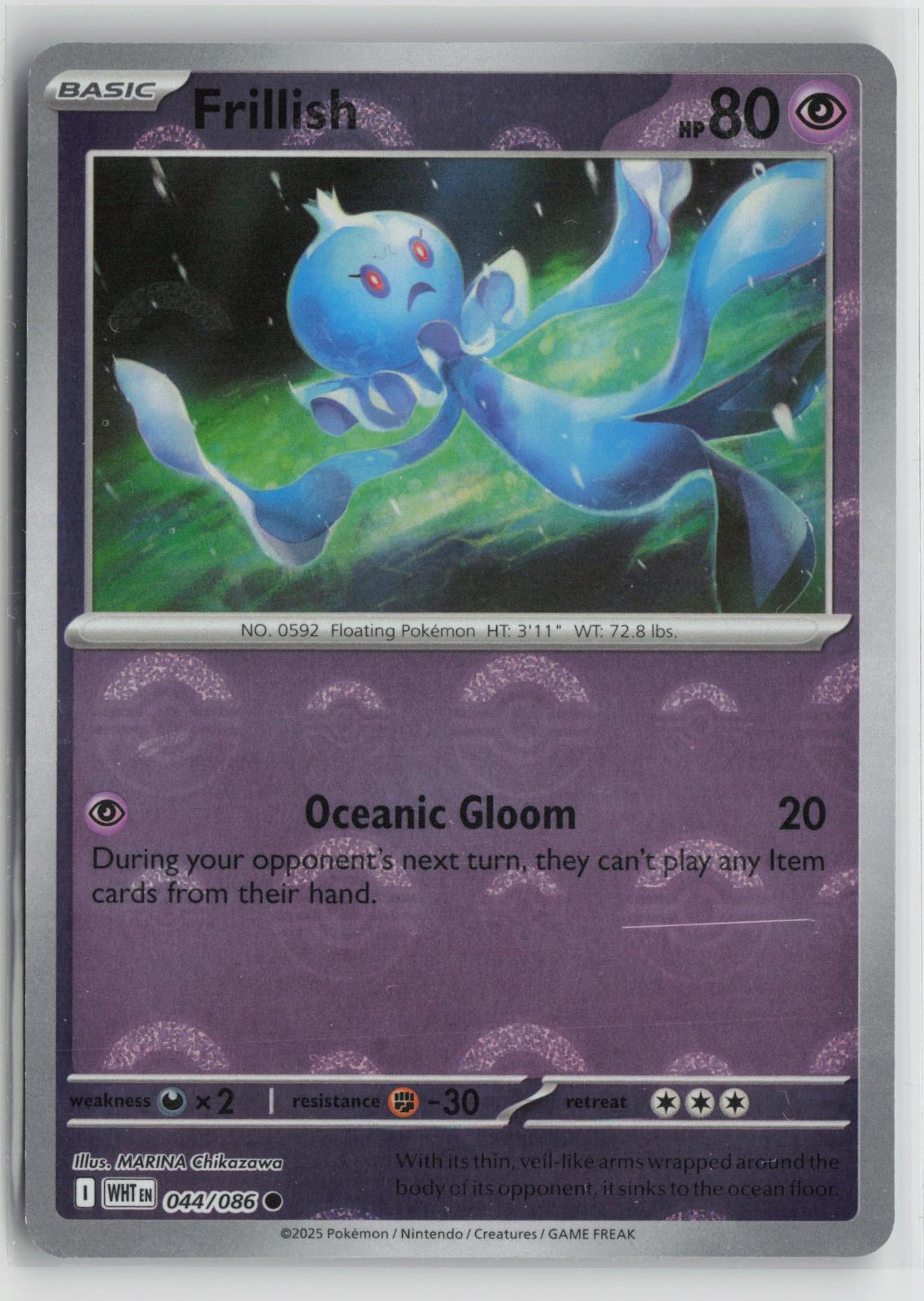 Frillish (Poke Ball Pattern) 044/086 Common White Flare Pokemon Holo NM
