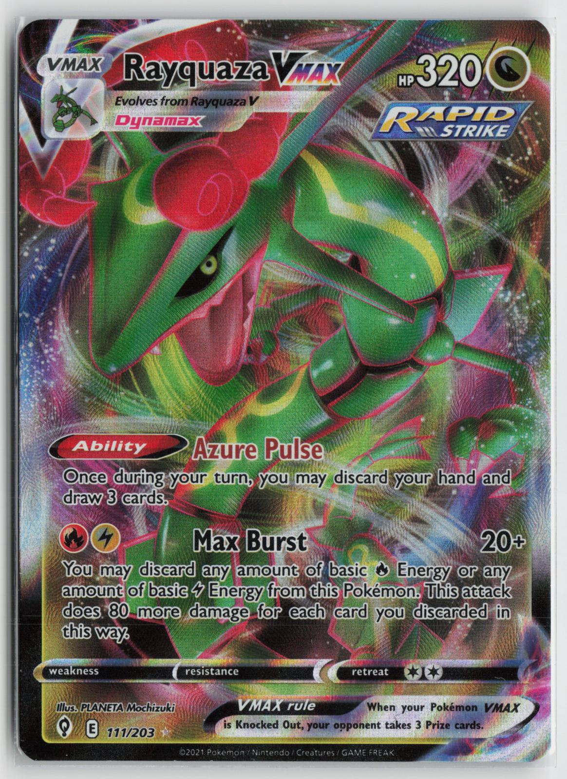 Rayquaza VMAX 111/203 Holo VMAX Rare Evolving Skies Pokemon NM