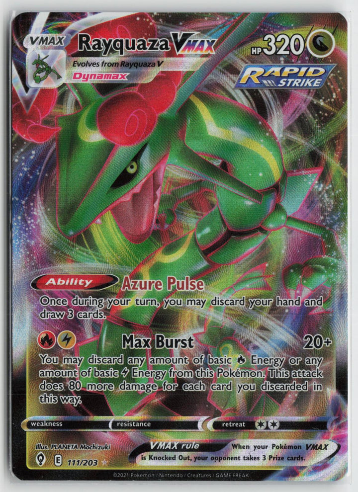 Rayquaza VMAX 111/203 Holo VMAX Rare Evolving Skies Pokemon NM0