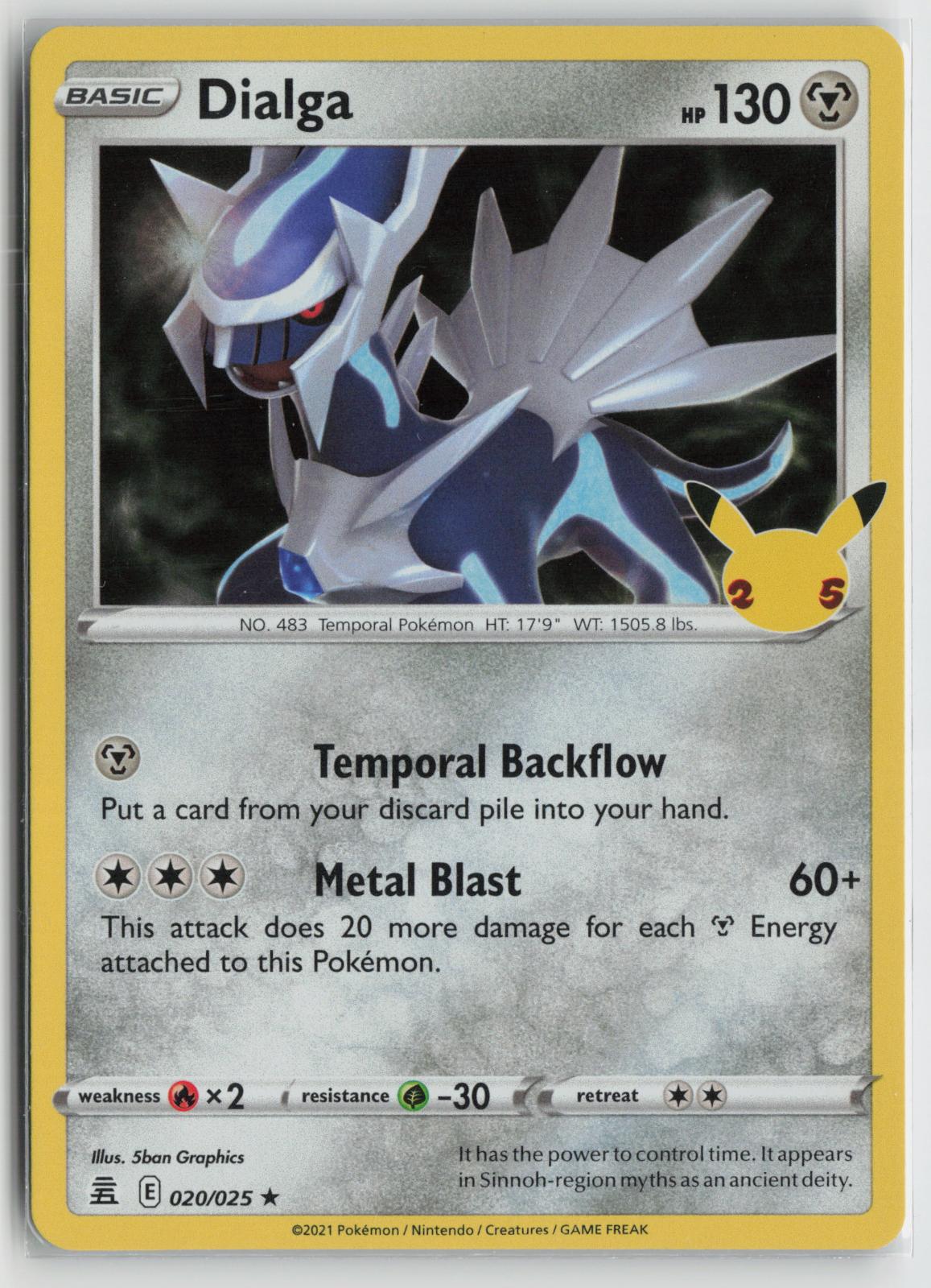 Dialga 020/025 Rare Celebrations Pokemon Holo NM