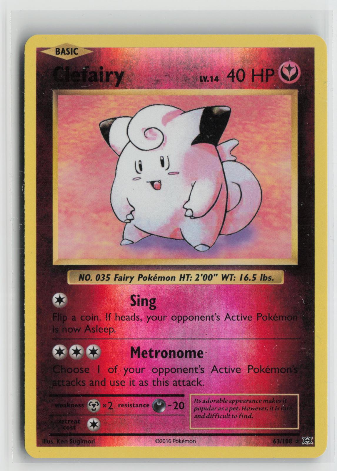 Clefairy 63/108 Holo Rare Evolutions Pokemon NM