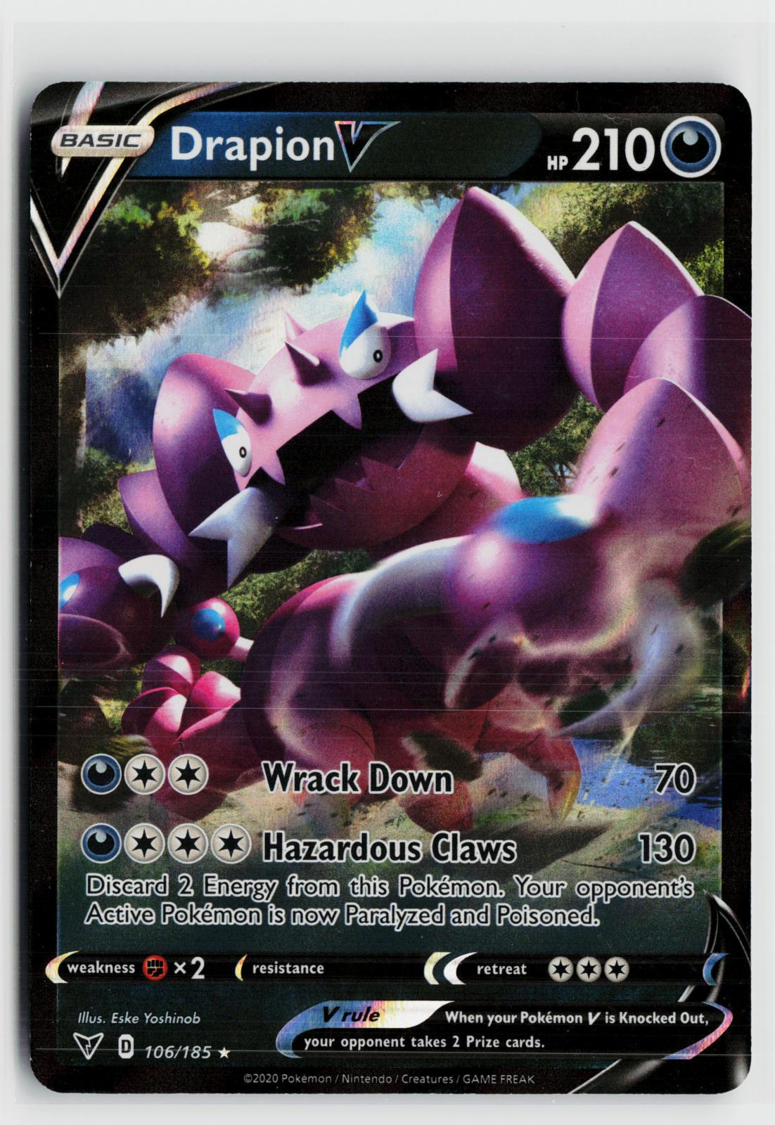 Drapion V 106/185 Vivid Voltage NM Holo V Rare Pokemon