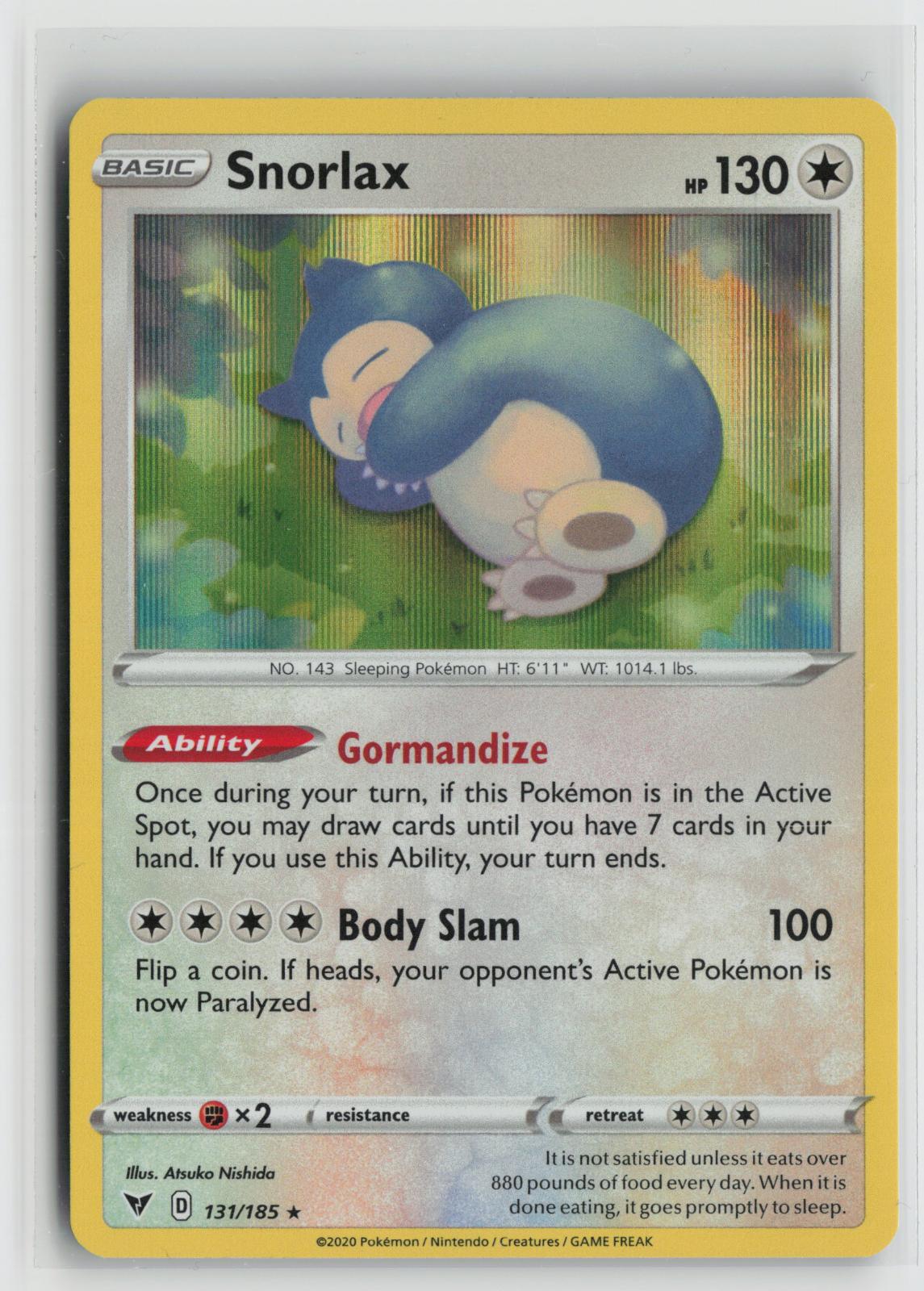 Snorlax 131/185 Holo Rare Vivid Voltage Pokemon NM