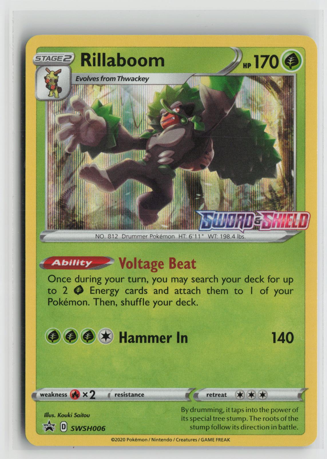 Rillaboom (Prerelease) SWSH006 Holo Promo Sword & Shield Promo Pokemon NM
