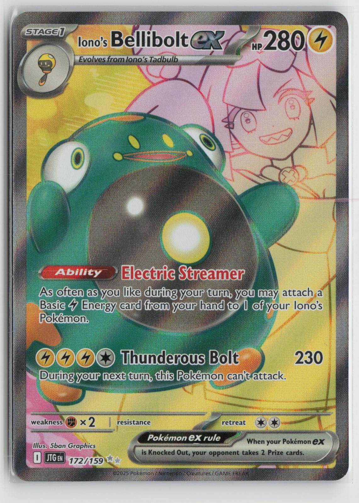 Iono's Bellibolt ex 172/159 Journey Together NM Ultra Rare Holo Pokemon