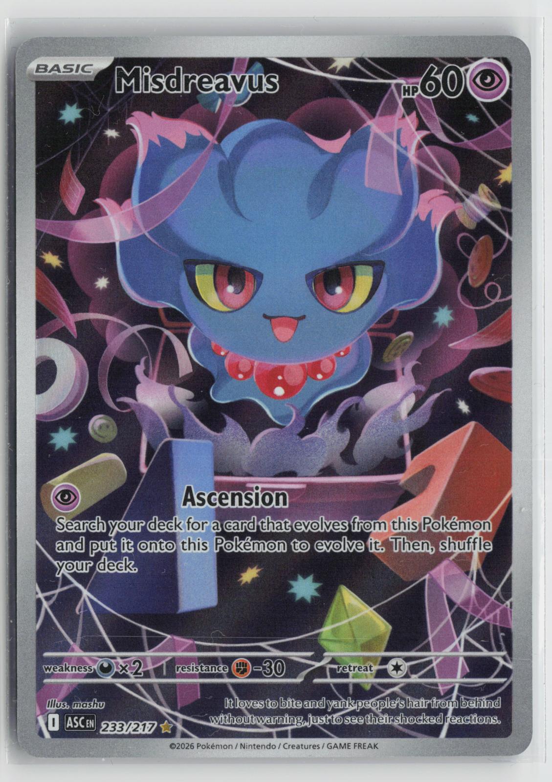 Misdreavus 233/217 Illustration Rare Ascended Heroes Pokemon Holo NM