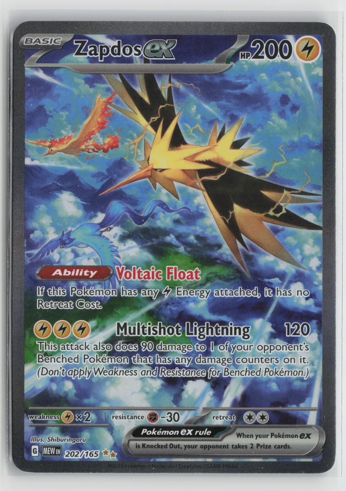 Zapdos ex 202/165 151 NM Special Illustration Rare Holo Pokemon