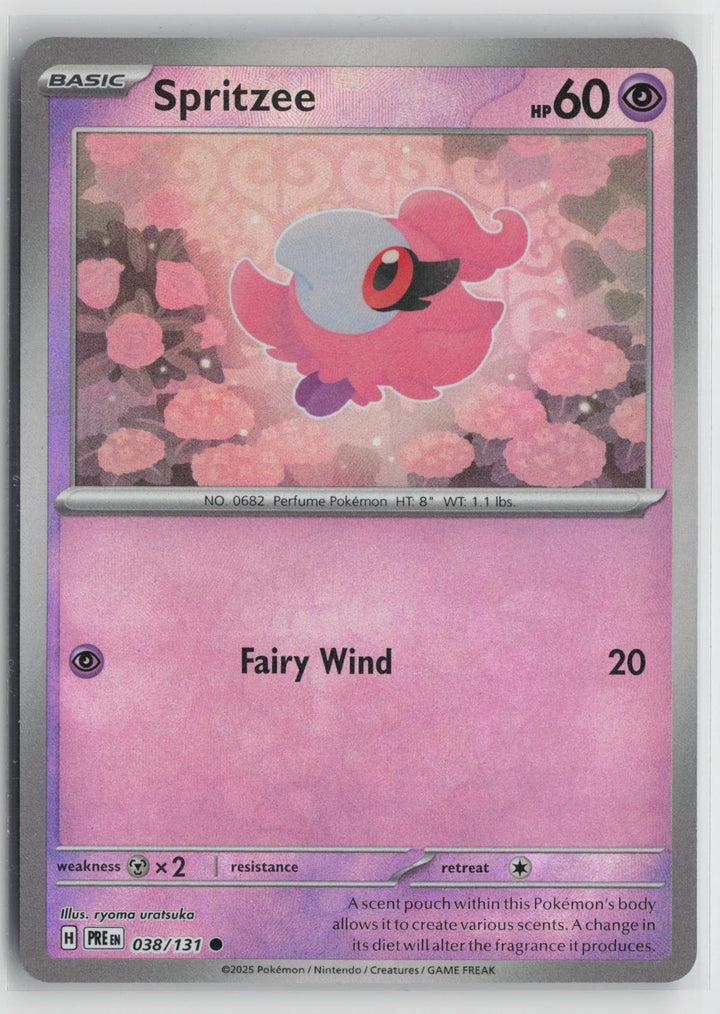 Spritzee (Poke Ball Pattern) 038/131 Common Prismatic Evolutions Pokemon Holo NM0