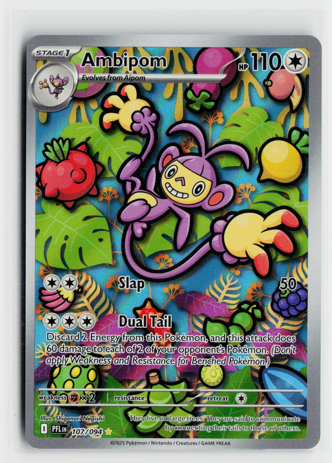 Ambipom 107/094 Phantasmal Flames NM IR Holo Pokemon