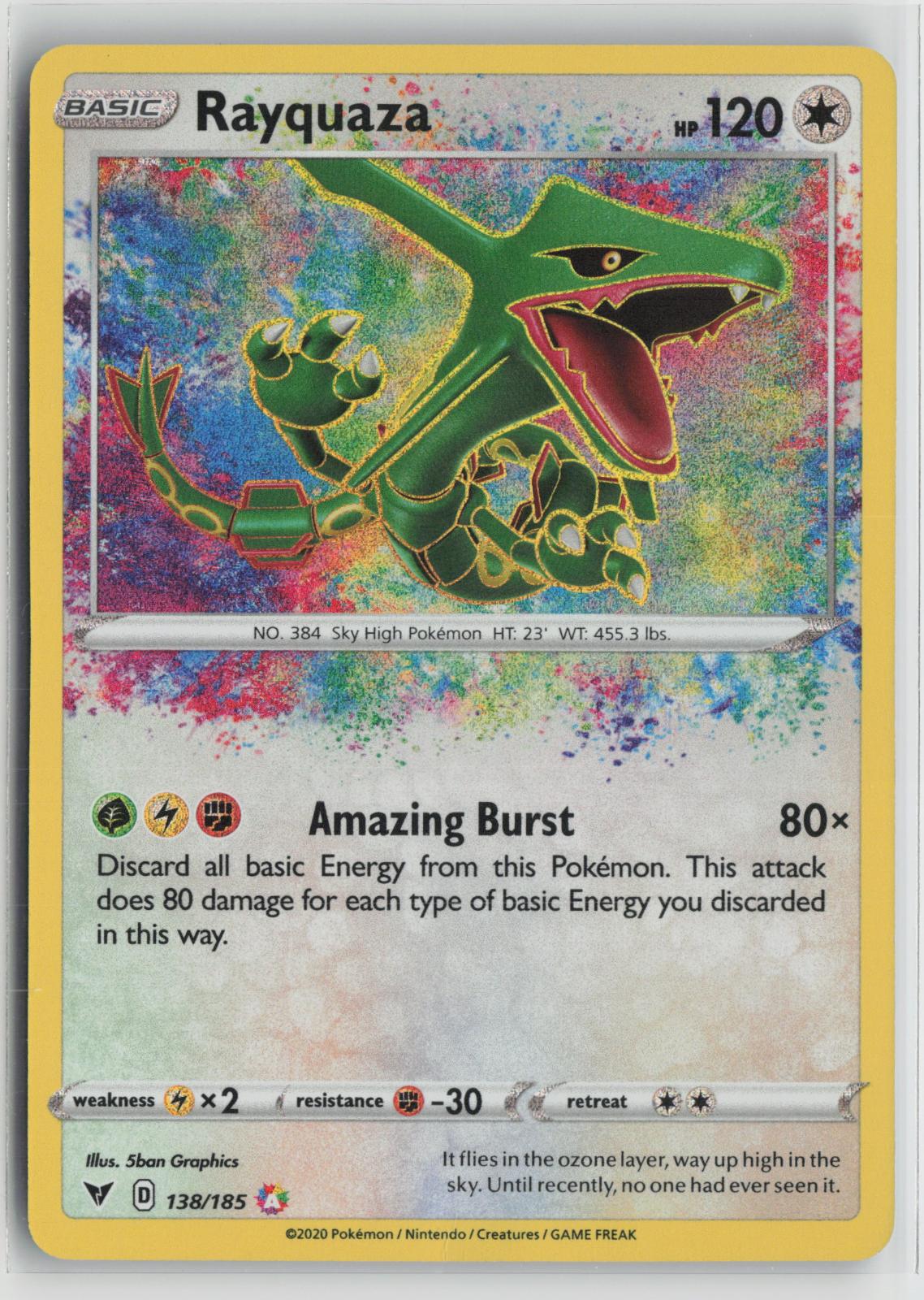 Rayquaza 138/185 Vivid Voltage NM Amazing Rare Holo Pokemon