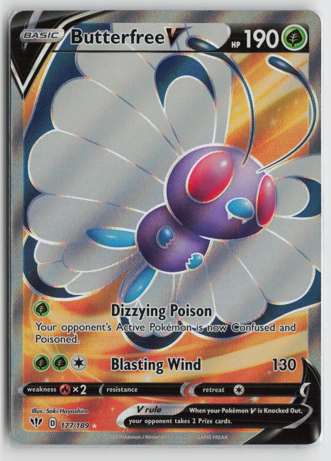 Butterfree V 177/189 Ultra Rare Darkness Ablaze Pokemon NM