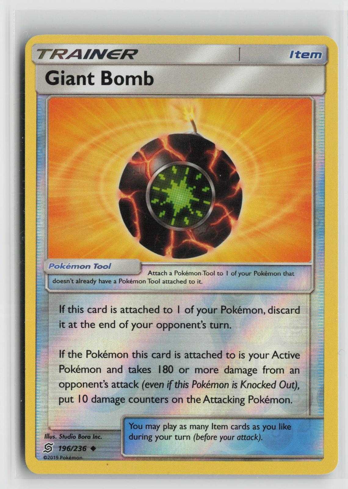 Giant Bomb 196/236 Uncommon Unified Minds Pokemon NM