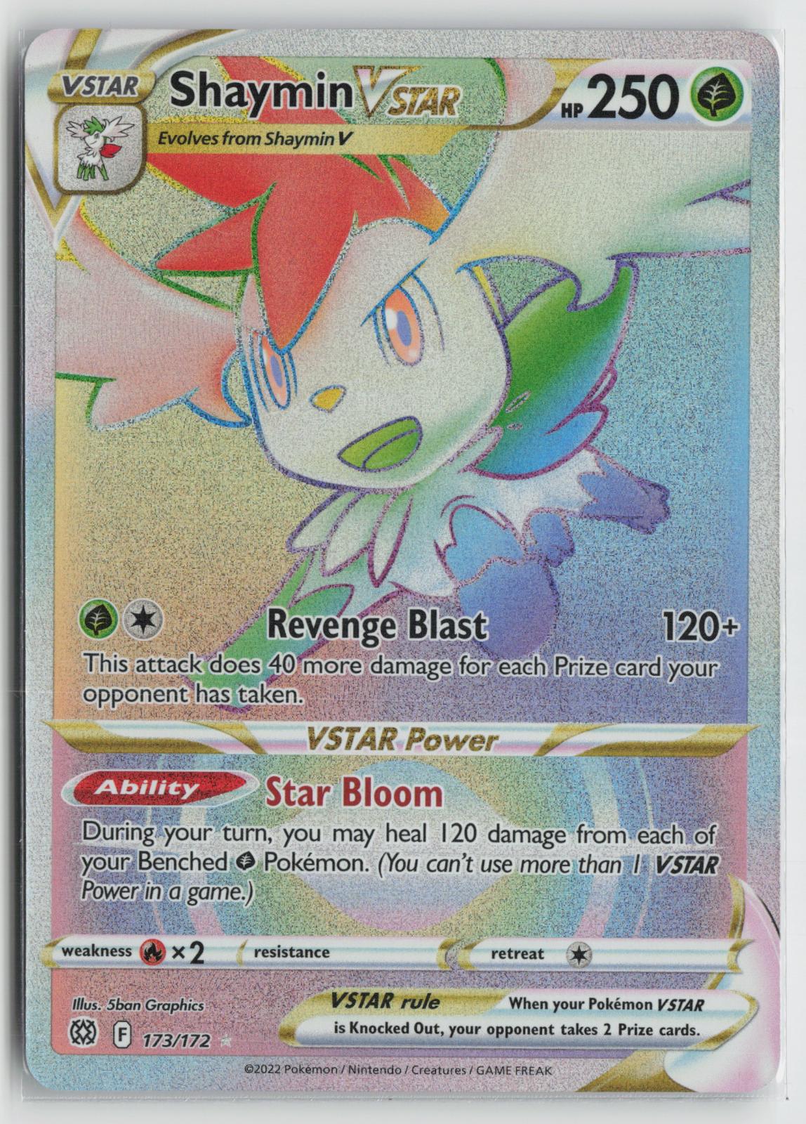 Shaymin VSTAR 173/172 Rainbow Rare Brilliant Stars Pokemon NM