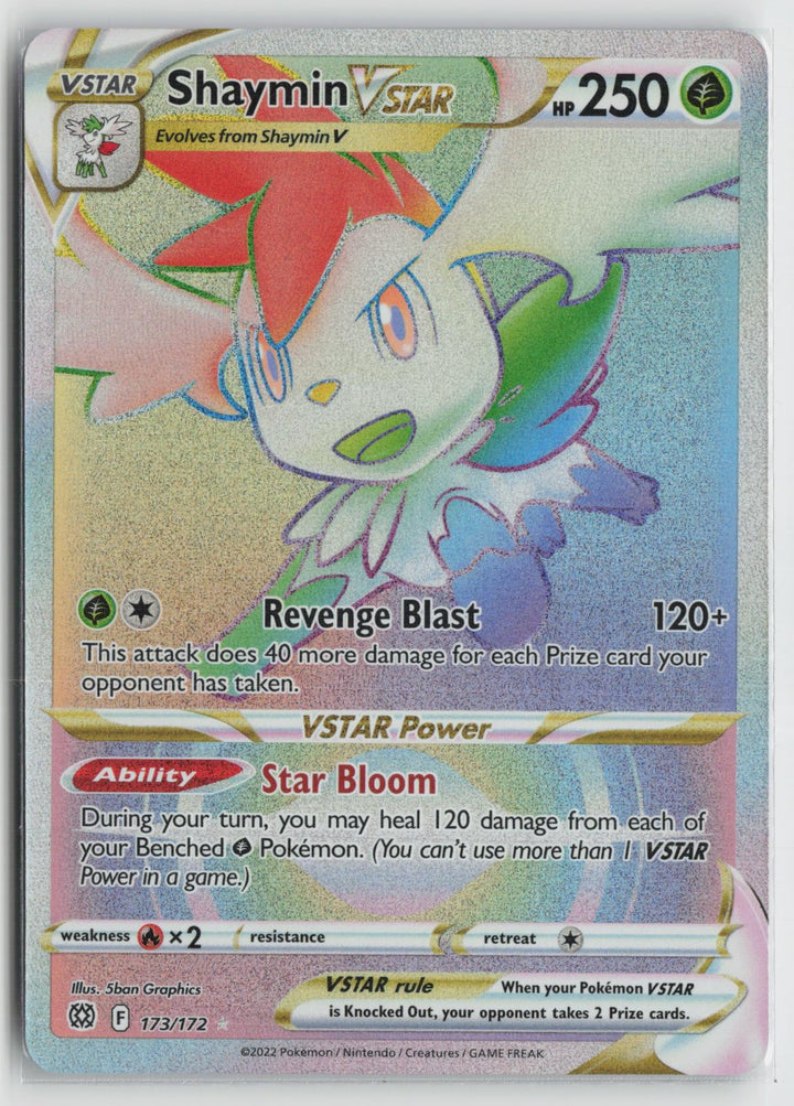 Shaymin VSTAR 173/172 Rainbow Rare Brilliant Stars Pokemon NM0