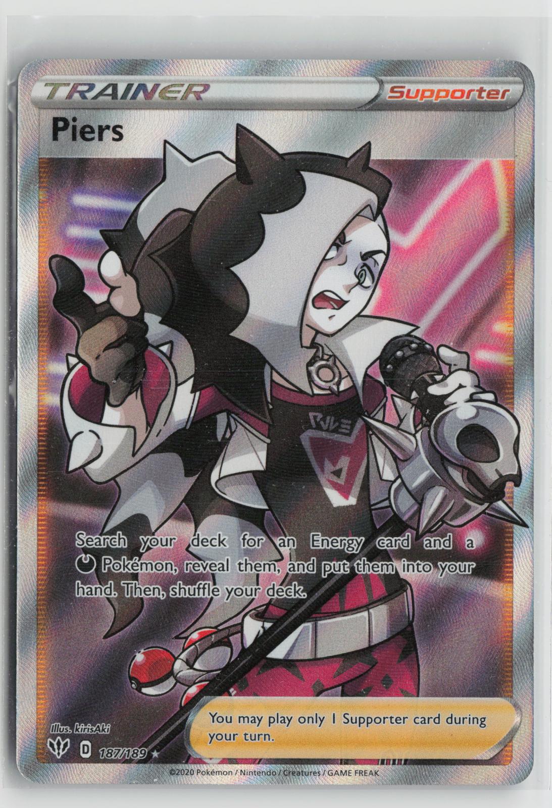 Piers 187/189 Darkness Ablaze NM Ultra Rare Holo Pokemon