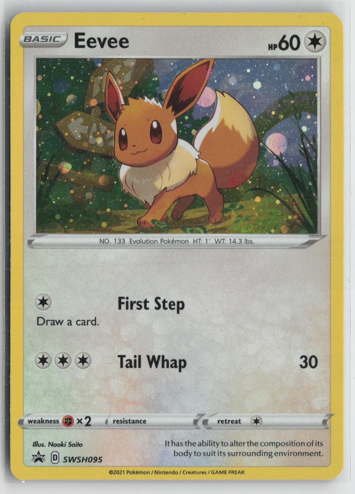 Eevee SWSH095 Holo Promo Sword & Shield Promo Pokemon NM