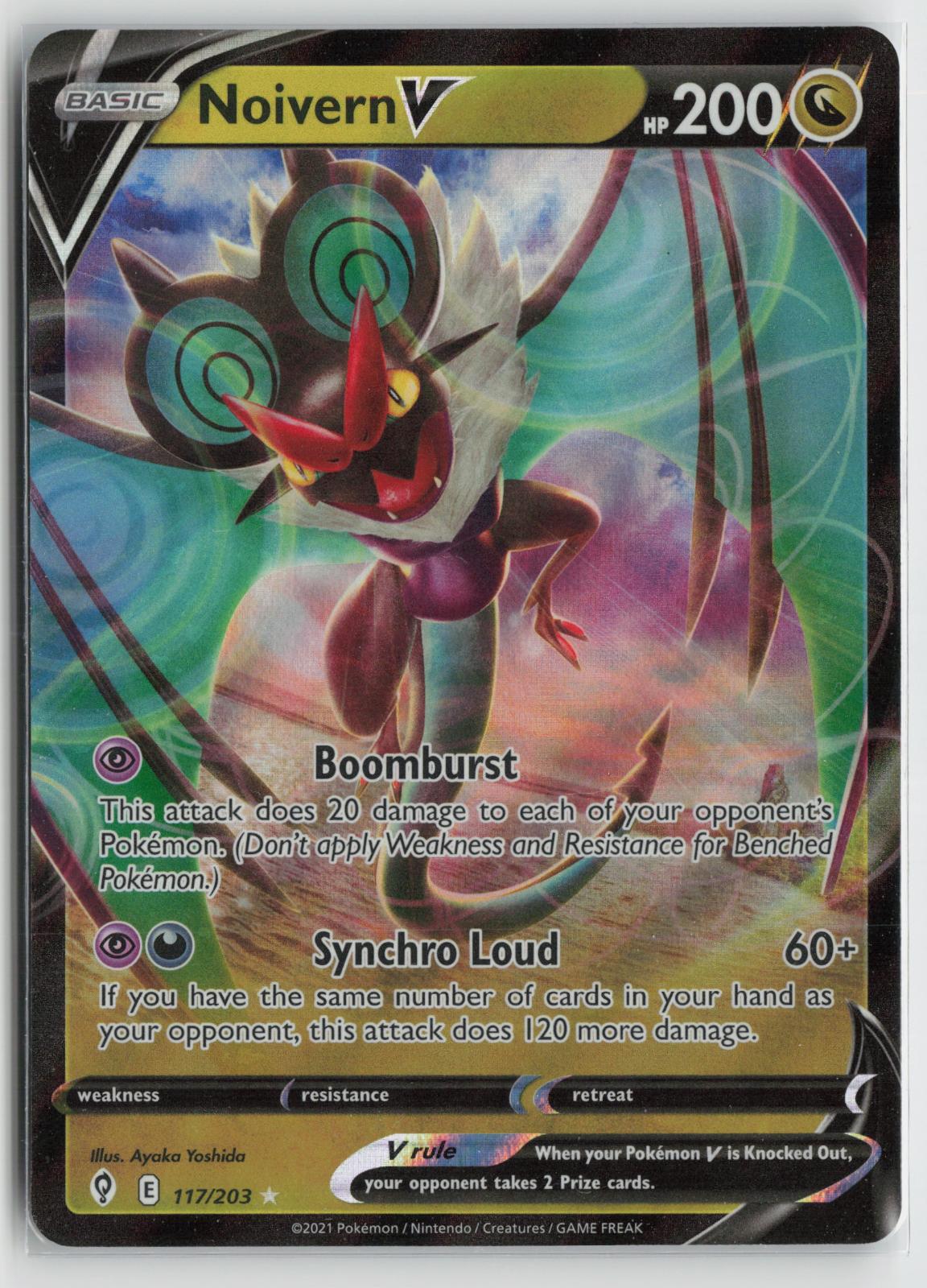 Noivern V 117/203 Holo V Rare Evolving Skies Pokemon NM