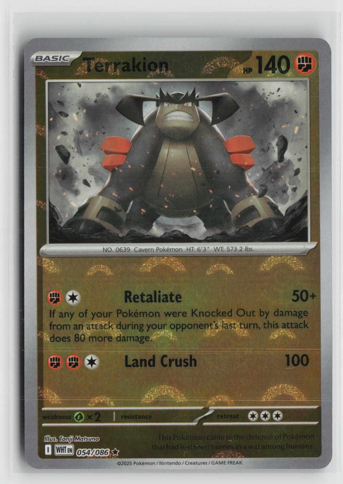 Poke Ball Terrakion 054/086 Holo Rare White Flare Pokemon NM