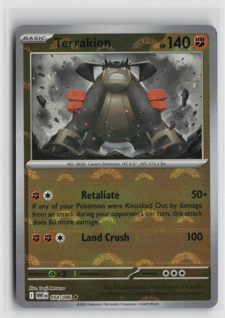 Poke Ball Terrakion 054/086 Holo Rare White Flare Pokemon NM0