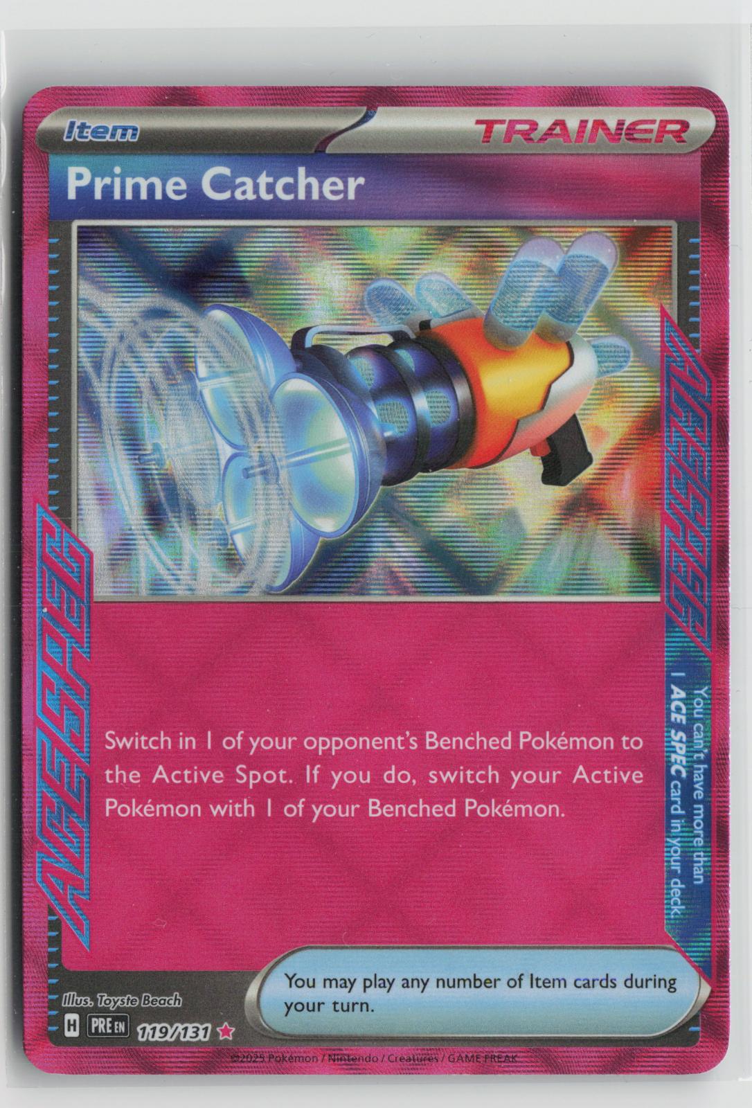 Prime Catcher 119/131 Holo ACE SPEC Rare Prismatic Evolutions Pokemon NM