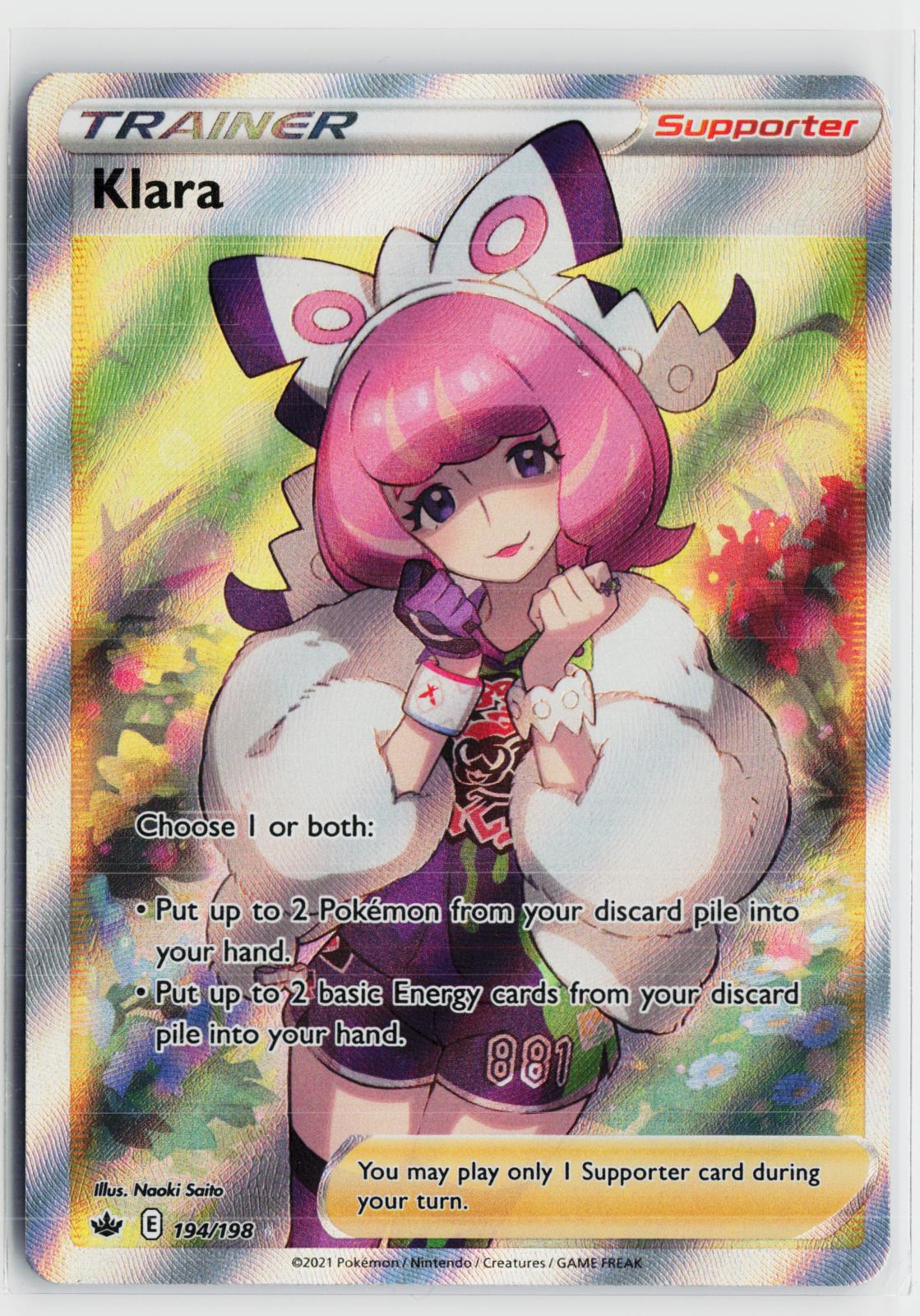 Klara 194/198 Chilling Reign NM UR Holo Pokemon