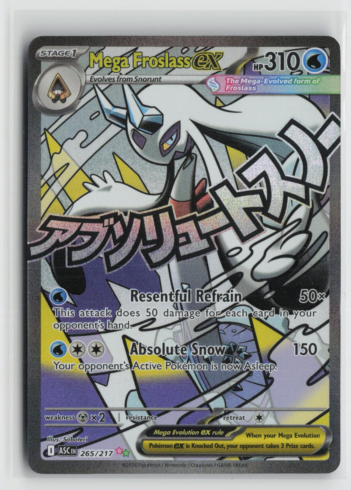 Mega Froslass ex 265/217 Mega Attack Rare Ascended Heroes Pokemon Holo NM