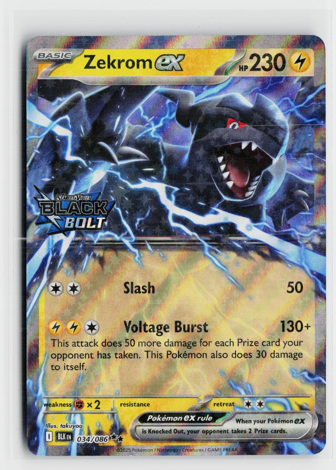 Zekrom ex 034/086 Black Bolt NM Holo RR Pokemon