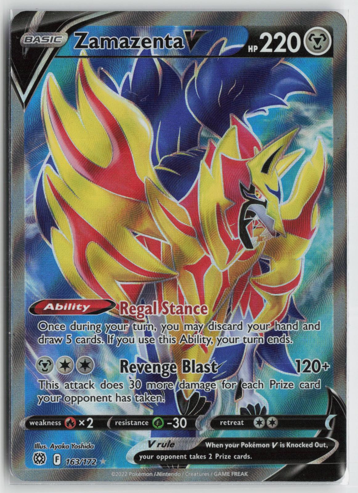 Zamazenta V 163/172 Ultra Rare Brilliant Stars Pokemon NM