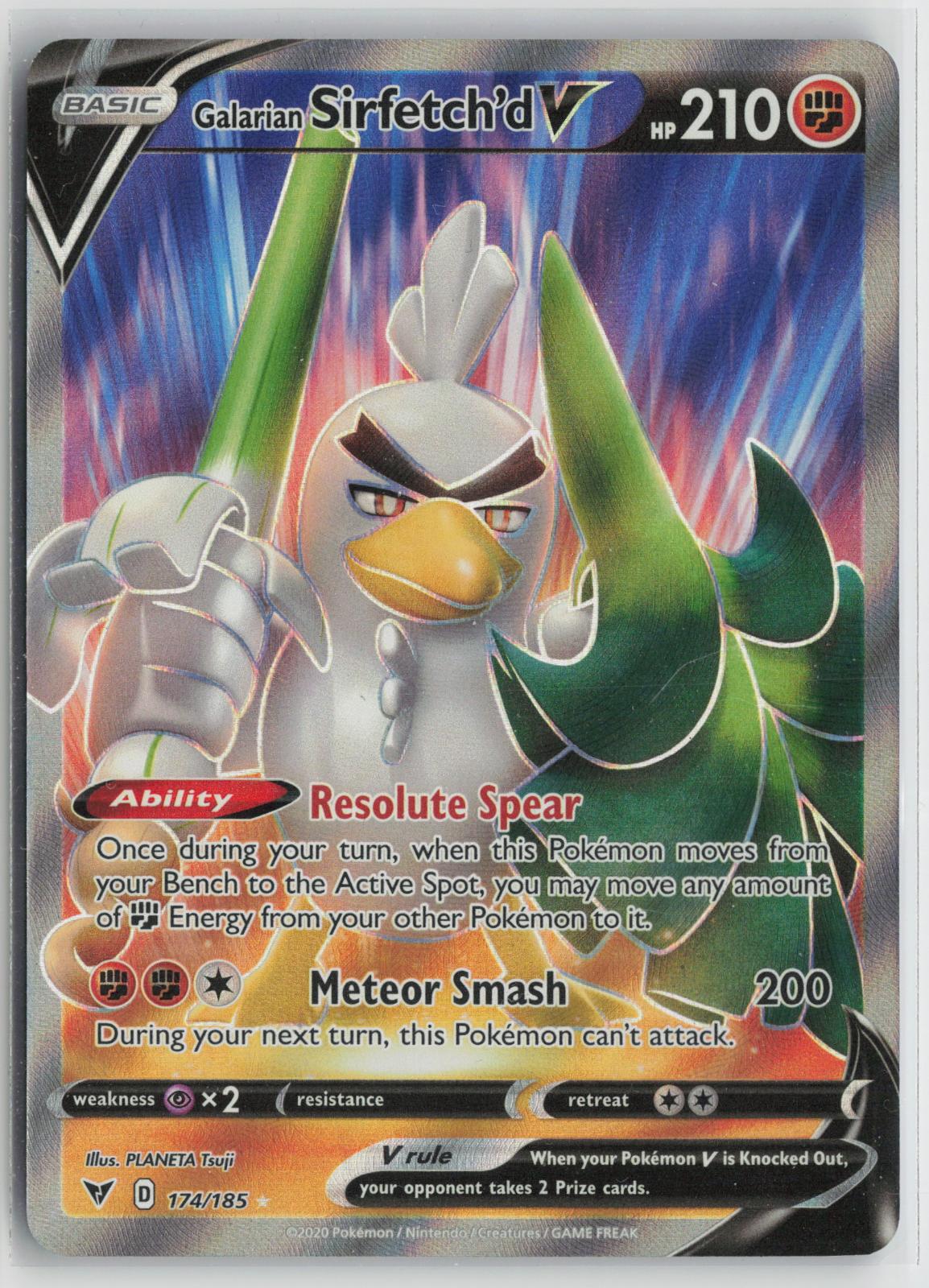 Galarian Sirfetch'd V 174/185 Ultra Rare Vivid Voltage Pokemon Holo NM