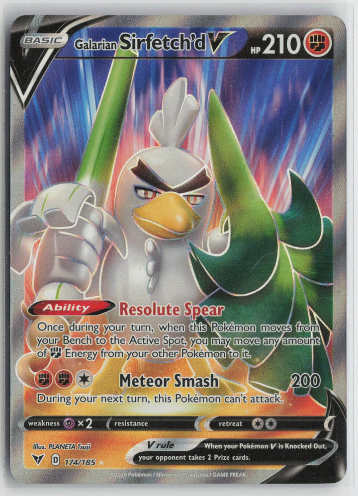 Galarian Sirfetch'd V 174/185 Ultra Rare Vivid Voltage Pokemon Holo NM0