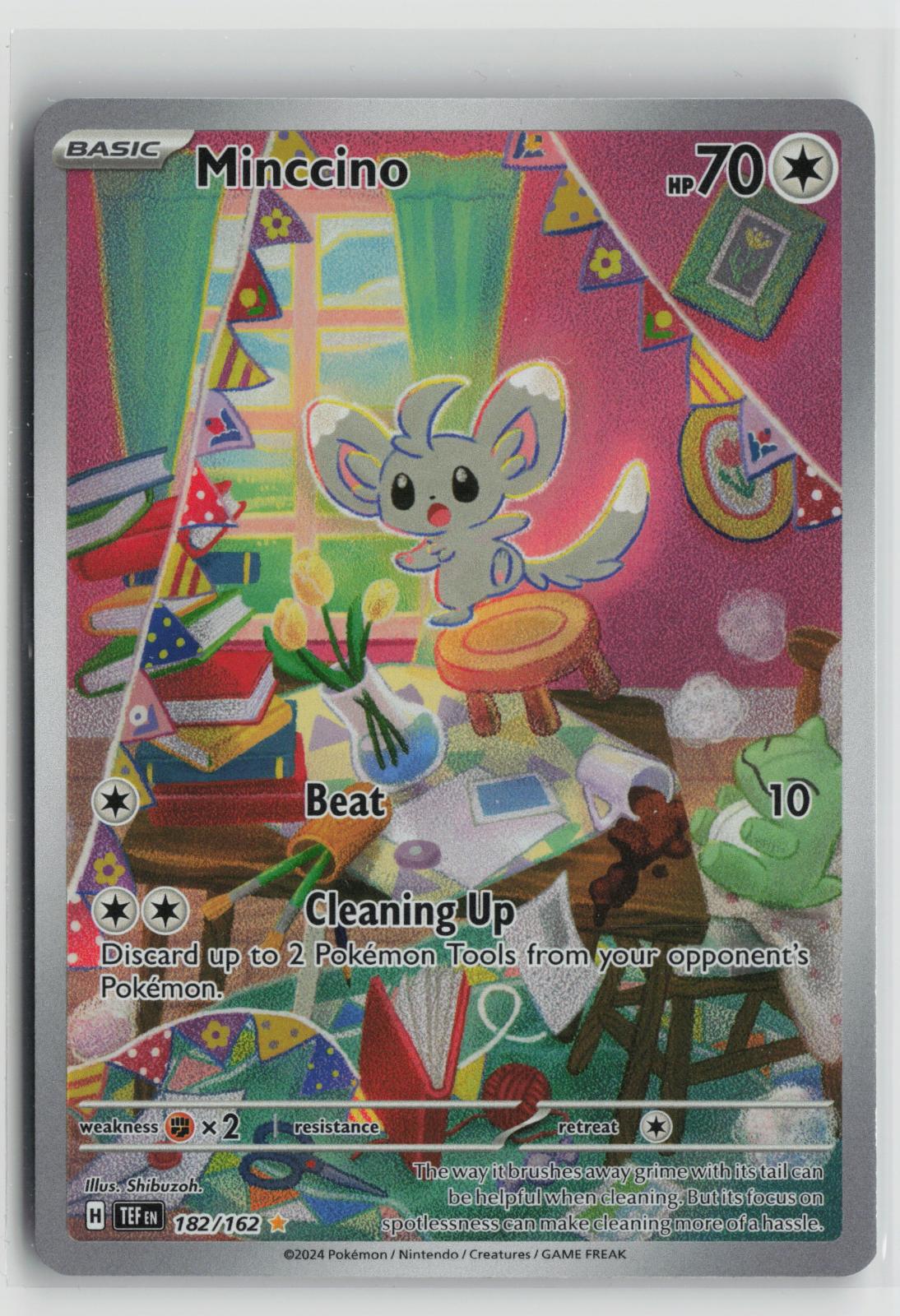 Minccino 182/162 Illustration Rare Temporal Forces Pokemon Holo NM