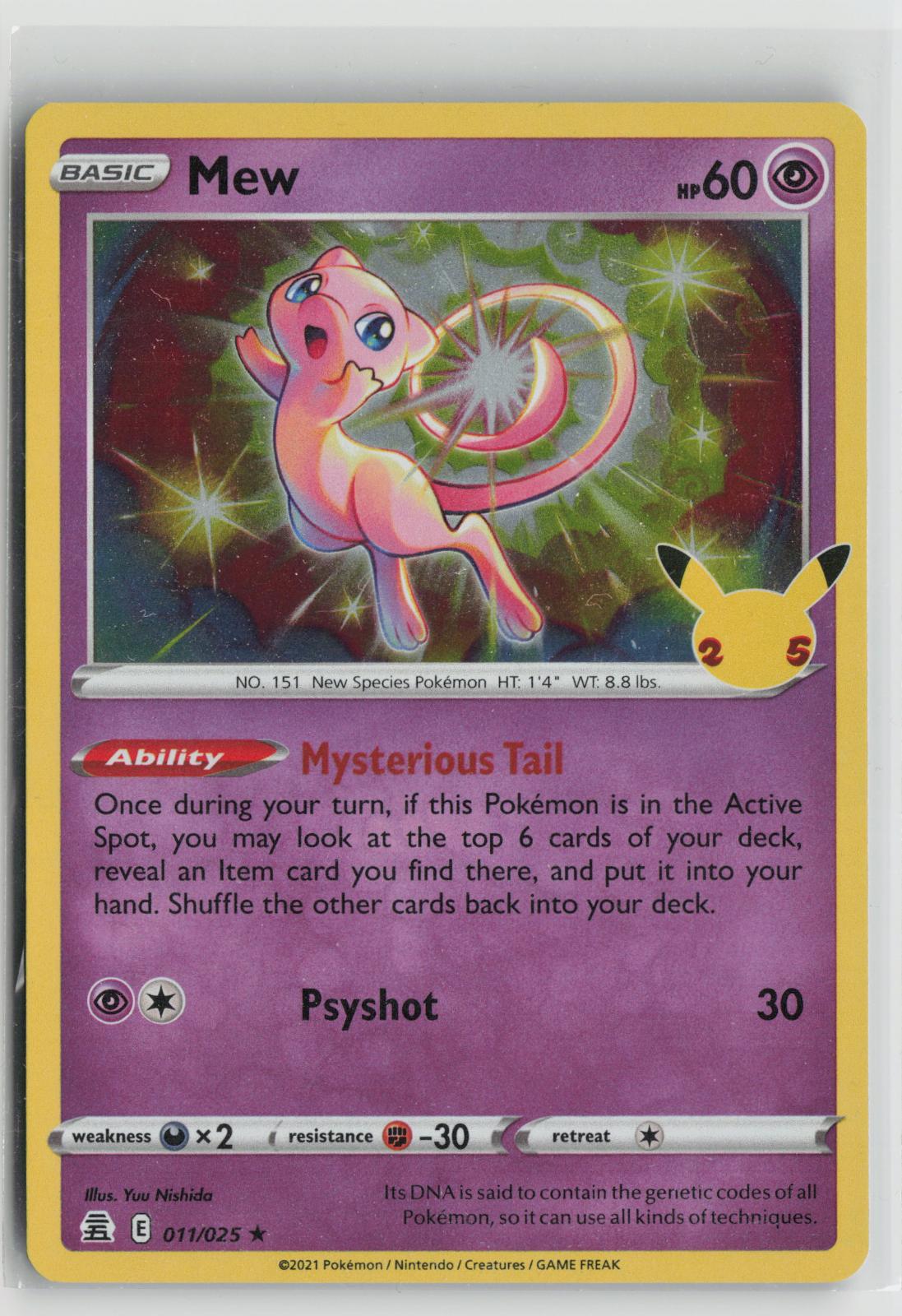 Mew 011/025 Holo Rare Celebrations Pokemon NM