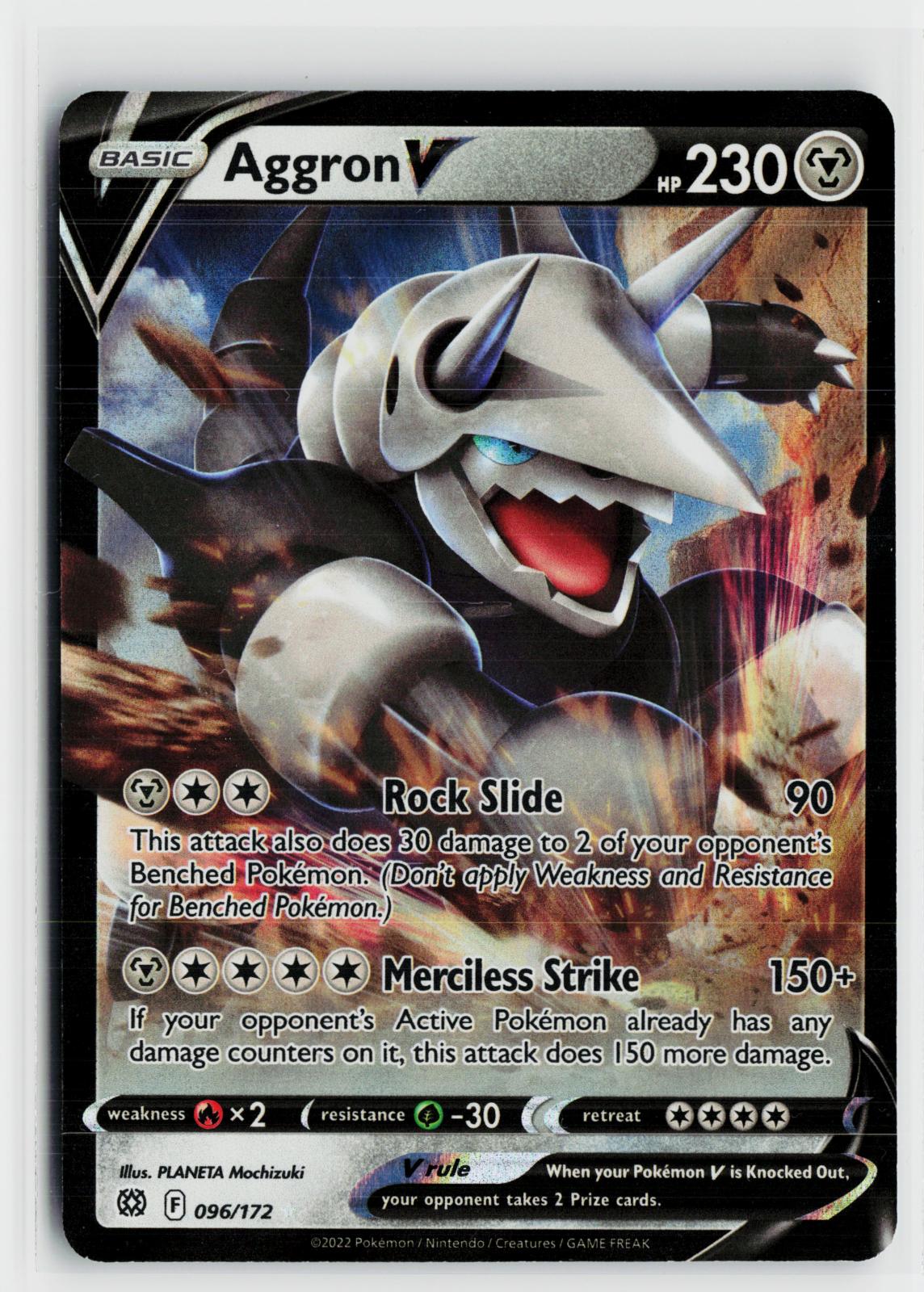 Aggron V 096/172 Brilliant Stars NM Holo V Rare Pokemon