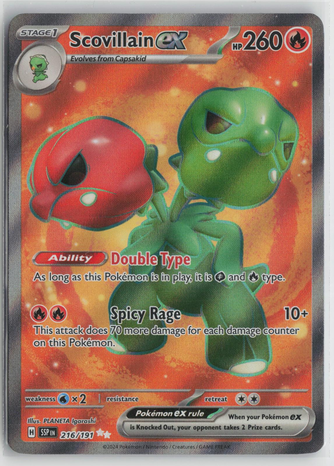Scovillain ex 216/191 Ultra Rare Surging Sparks Pokemon Holo NM