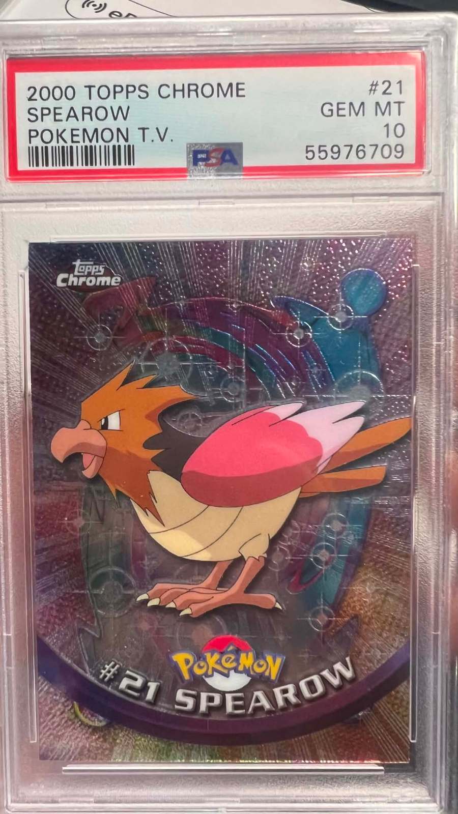 PSA 10 Spearow 21 Topps Chrome T.V. Pokemon0