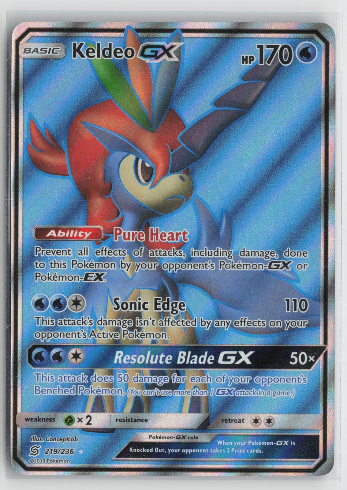 Keldeo GX 219/236 Ultra Rare Unified Minds Pokemon Holo NM