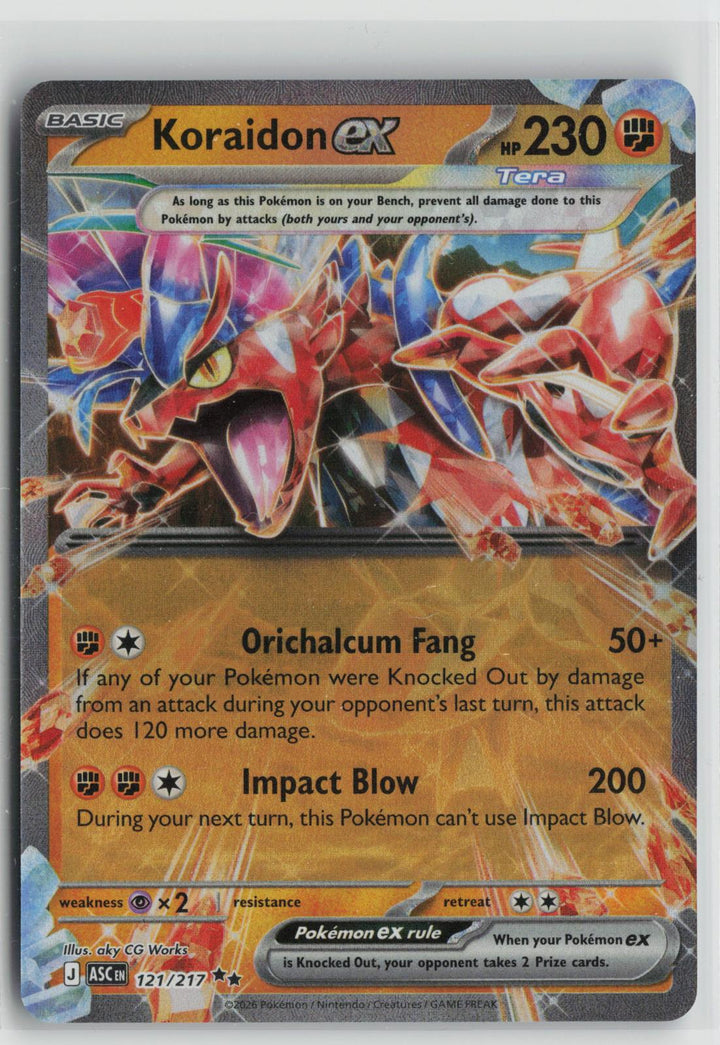 Koraidon ex 121/217 Double Rare Ascended Heroes Pokemon Holo NM0