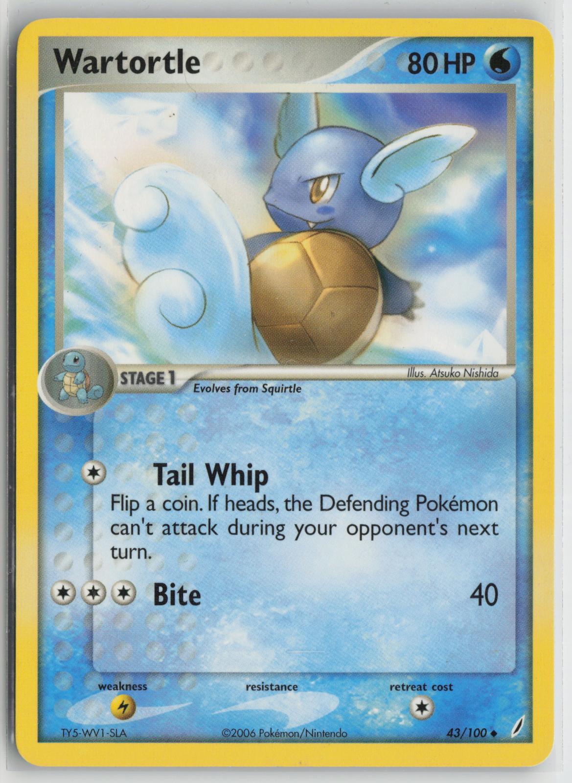 Wartortle 43/100 Uncommon Crystal Guardians Pokemon LP