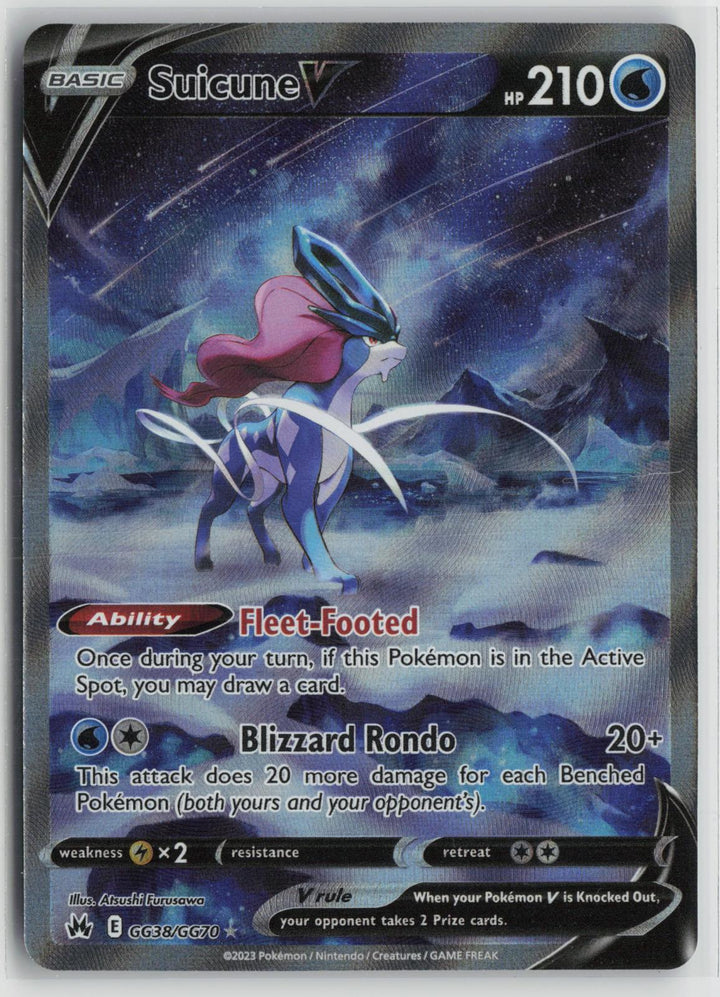 Suicune V GG38/GG70 Holo V Rare Crown Zenith Galarian Gallery Pokemon NM0