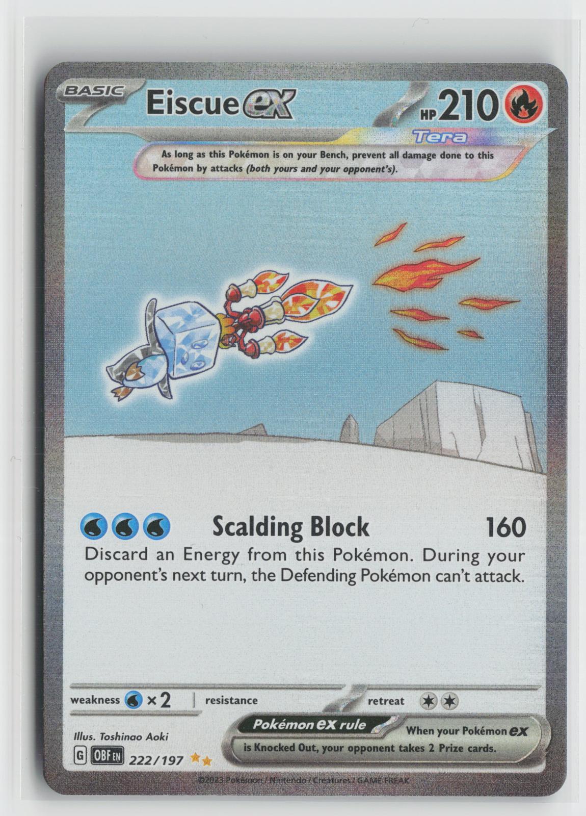 Eiscue ex 222/197 Special Illustration Rare Obsidian Flames Pokemon Holo NM